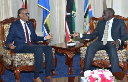 File Image of President William Ruto holding talks with Rwandan President Paul Kagame.